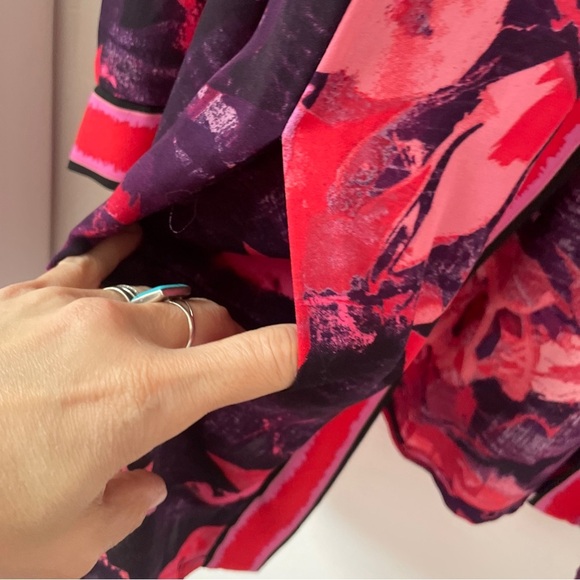 Bob Mackie Wearable Art Open Front Kimono Topper Multicolor Size M - Picture 3 of 6